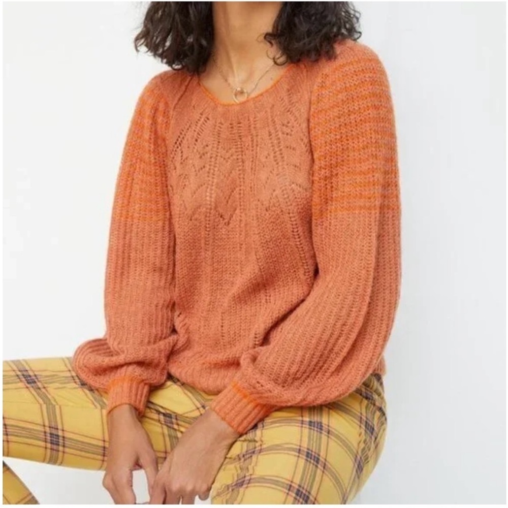 Anthropologie Maeve Lindsay Pointelle Wool Alpaca Sweater